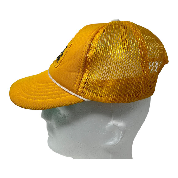 Vintage CAT Diesel Power SnapBack Truckers Style Hat Yellow with White Rope Mesh - Picture 4 of 11